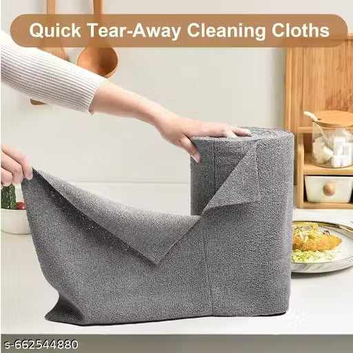 Reusable Microfiber Cleaning Cloth Roll (20 Pack) – Super Absorbent, Lint-Free Tear-Away Towels for Kitchen, Car, Home & Garage (25x25cm)