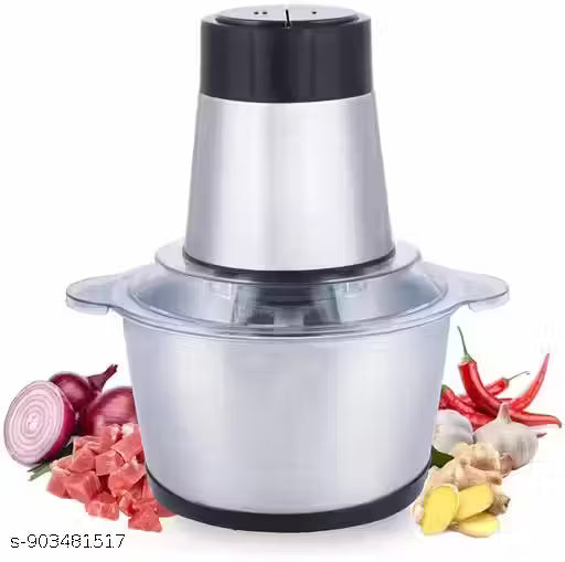 Electric Meat Grinder Machine for Kitchen – 2 Litre Food Processor with Stainless Steel Bowl Big Capacity – 2 Speed Mode Chopper Vegetable, Onion, Minced Home Use ( 250 W)